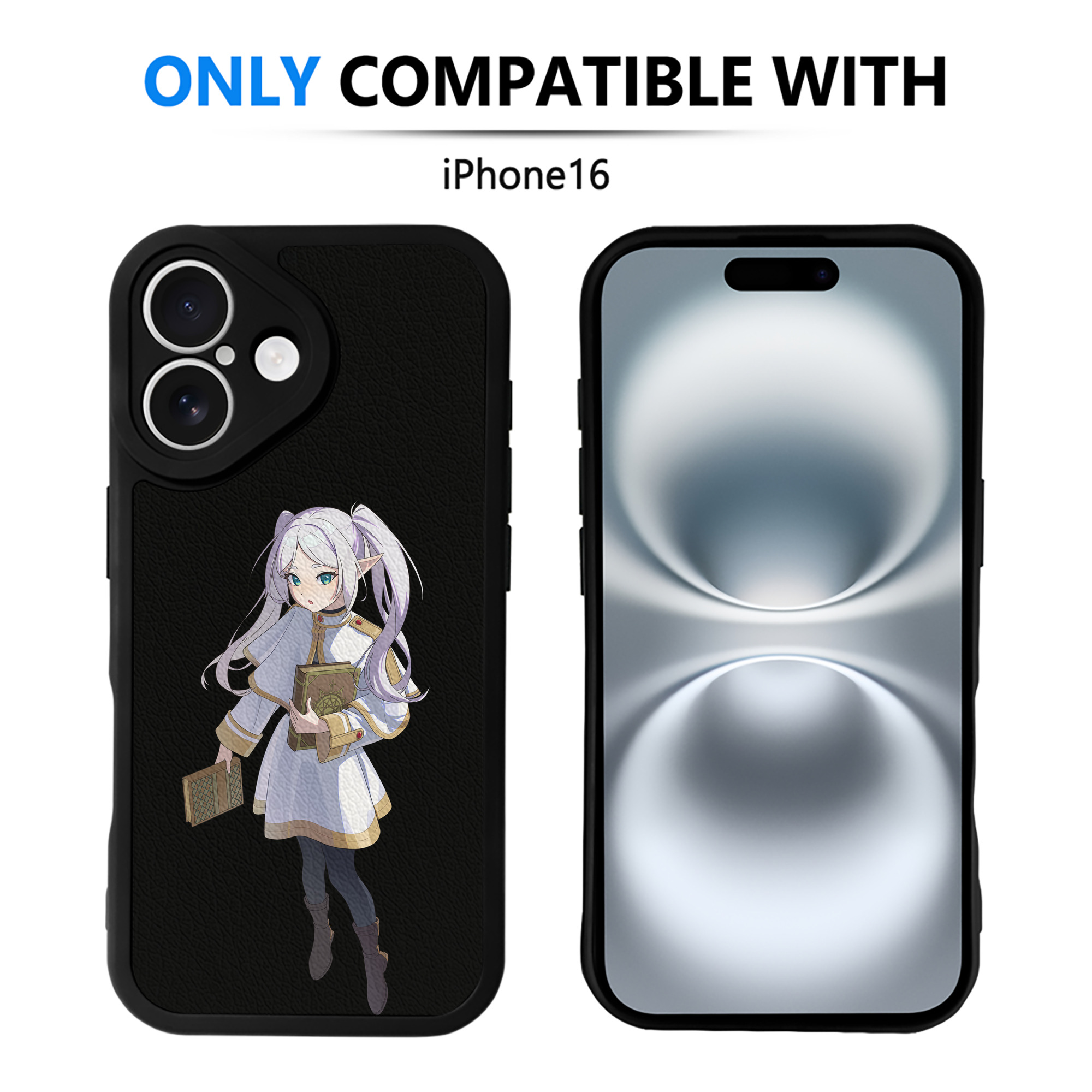 （画像用） 葬送のフリーレン Frieren 【iPhone 16シリーズ対応】シリコンスマホケース（レザー調） 材質：シリコン